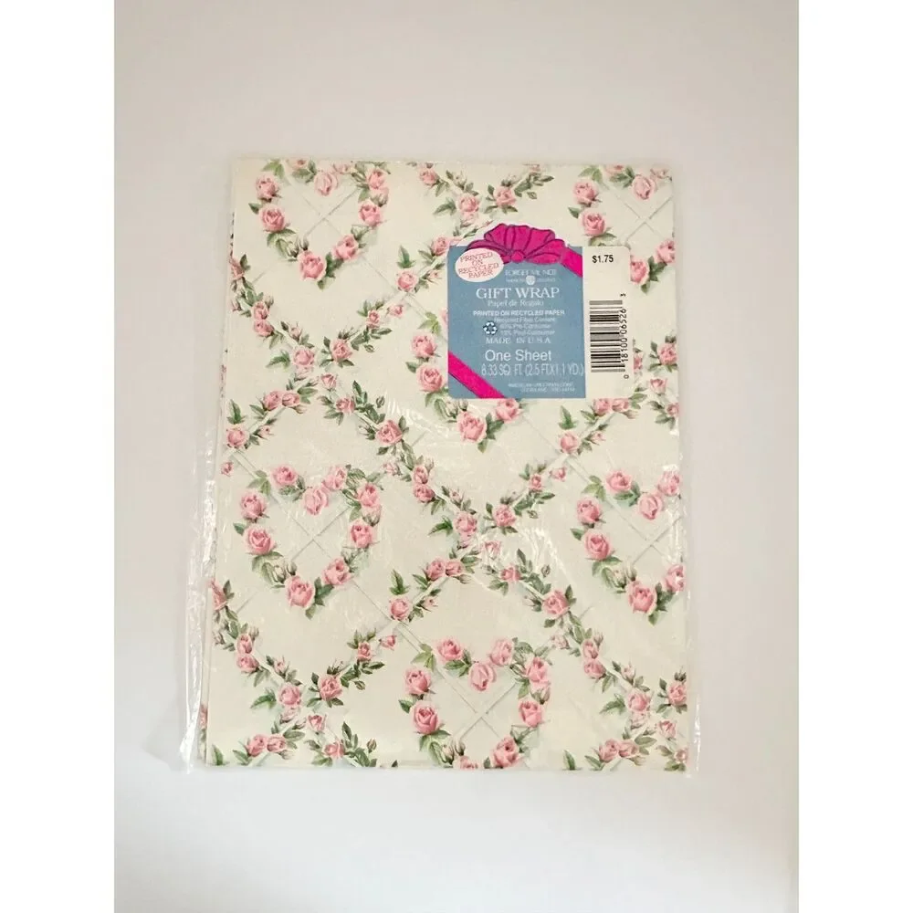 3 Vintage American Greetings Forget Me Not Gift Wrap Paper Sheets Sealed